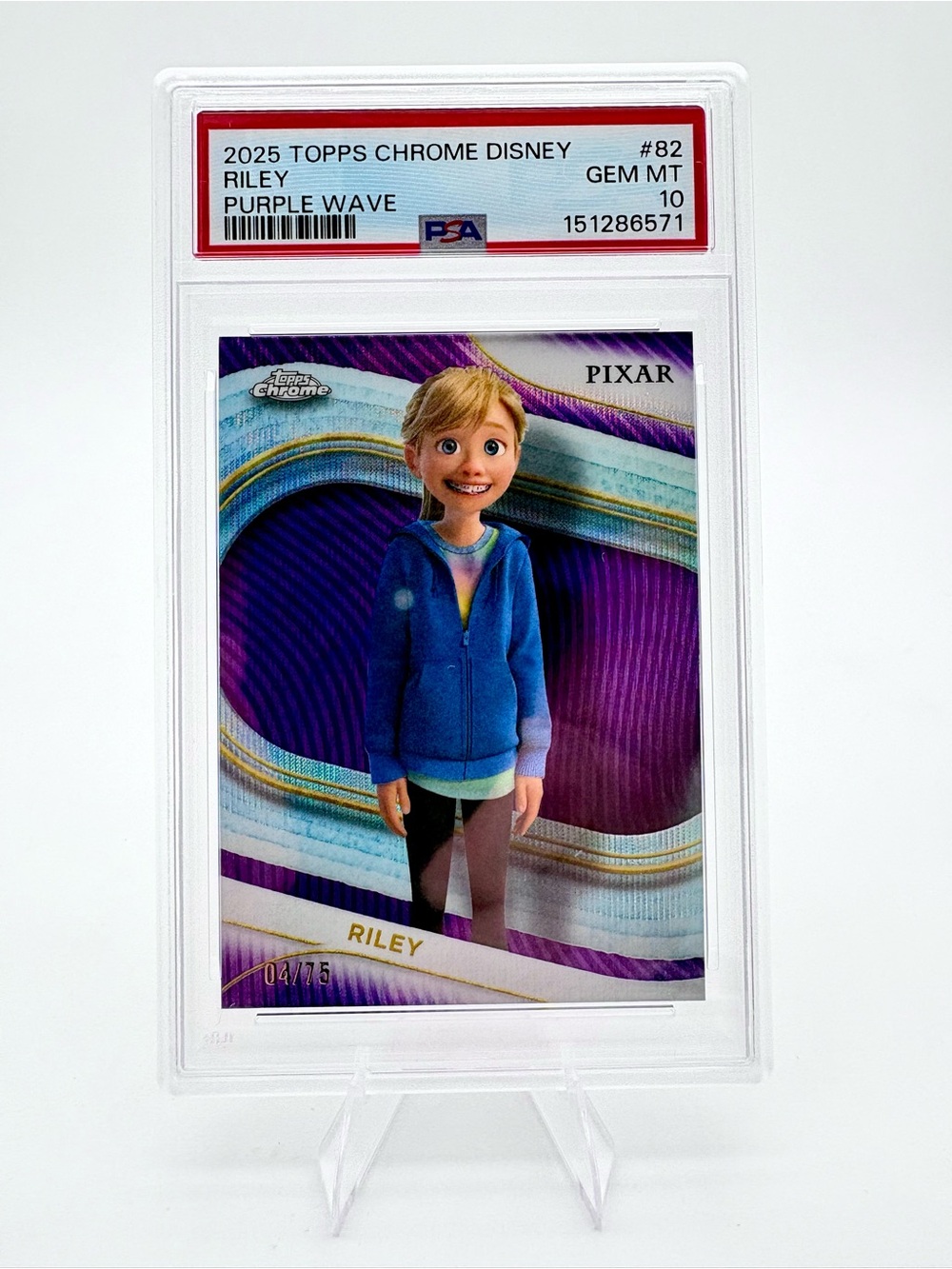 2025 Topps Chrome Inside Out Riley #82 Purple Wave Refractor 04/75 ***PSA 10***